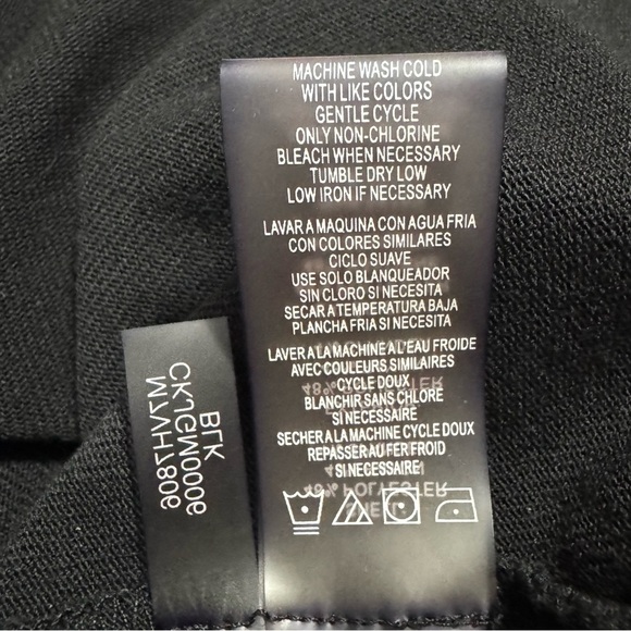 Calvin Klein | Women’s Black Bell Sleeve Round Neck Stretch Blouse Top Size L - Picture 8 of 9